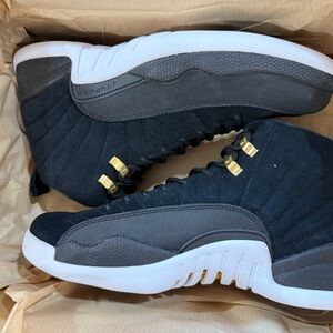 Jordan 12 reverse taxi Black and Gold Sneakers size 9.5m